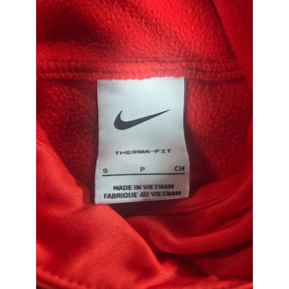 Nike Therma-FIT Hoodie‎ Red Black Graphic Logo Pullover Mens Small